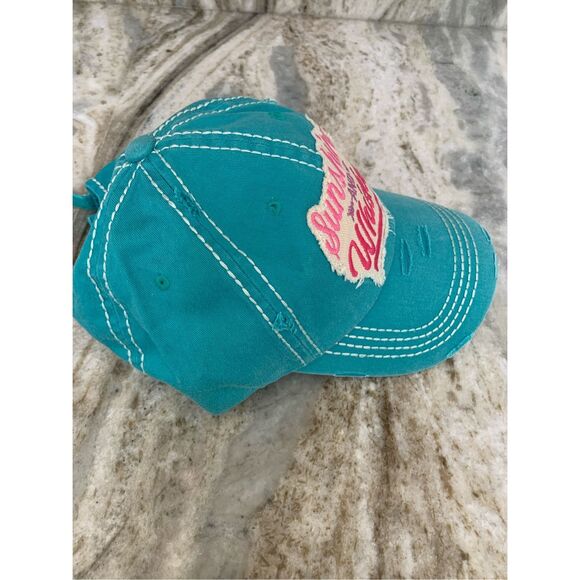 Turquoise Baseball Cap Sunshine and Whiskey monogrammed #hat #distressed - Picture 4 of 4